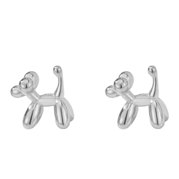 Sterling Silver Balloon Dog Earrings - Picture 6 of 6